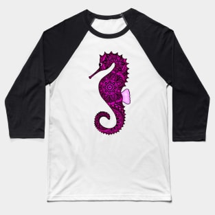 Seahorse (pink) Baseball T-Shirt